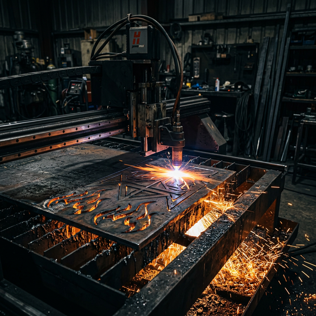 Corte Plasma CNC en proceso